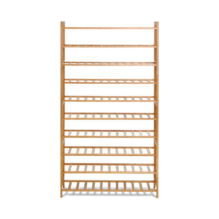 10 Tier Bamboo Shoe Rack Organiser-3