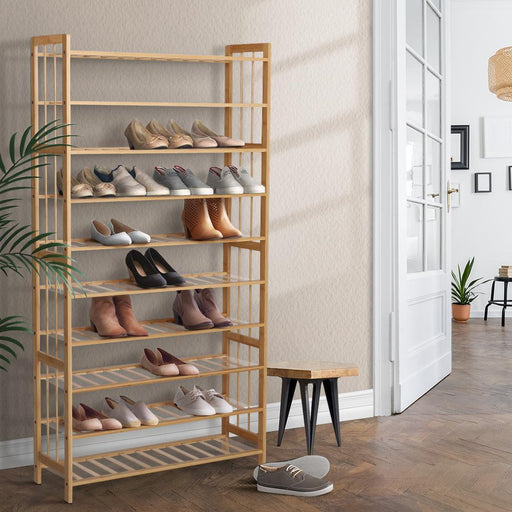 10 Tier Bamboo Shoe Rack Organiser-0