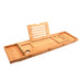 Luxury Adjustable Bamboo Bath Tray Caddy - Spa Book Wine & Accessories Holder-0