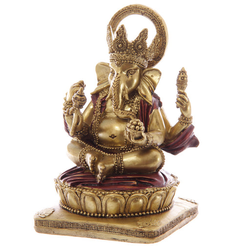 Decorative Gold and Red 14cm Ganesh Statue GAN06-0