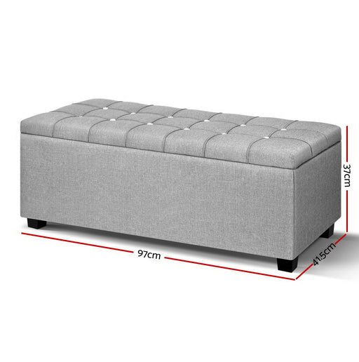 Storage Ottoman Blanket Box Grey-1