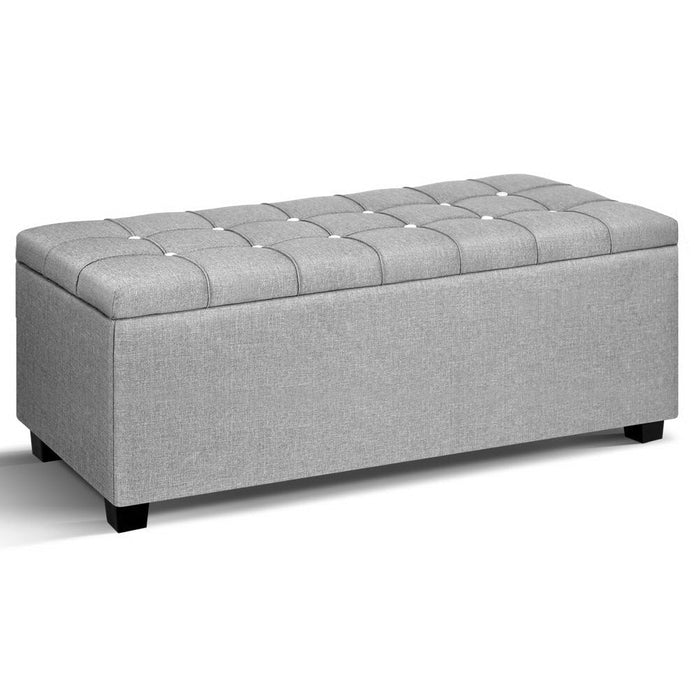 Storage Ottoman Blanket Box Grey-0