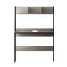 Grey Computer Desk Workstation with Bookshelf Storage-3