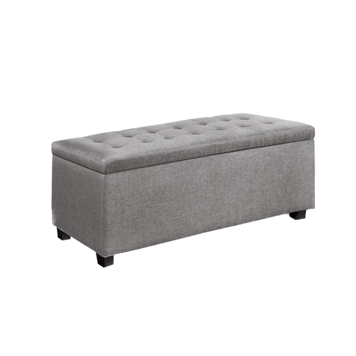 Tommie Fabric Storage Ottoman Light Grey-0