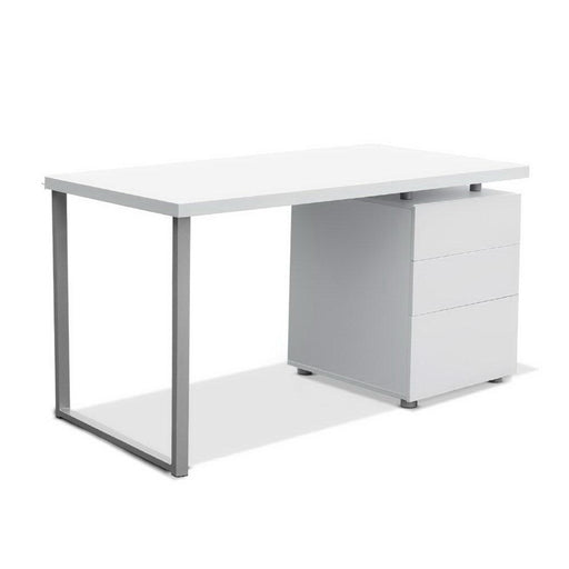 White Computer Desk with 3 Drawers (140CM Long)-1