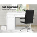 White Desk With Storage Cabinet & 2 Drawers-4