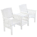 Wooden Love Seat Bench (White)-0