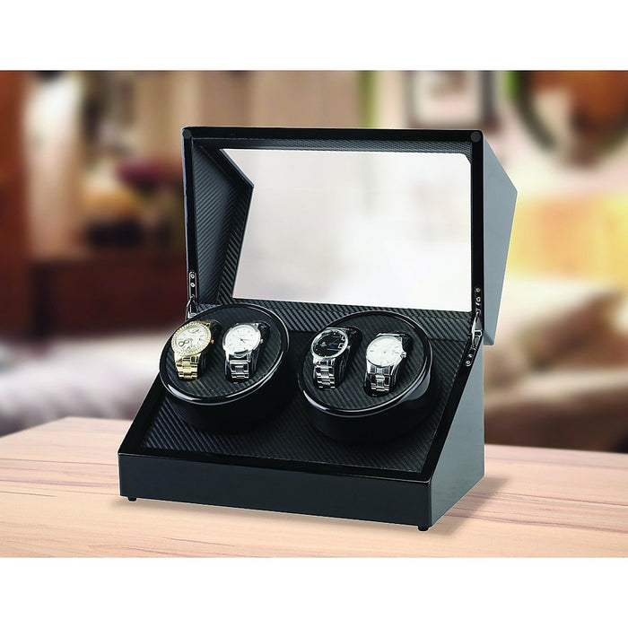 Automatic Quad Watch Winder Display Case