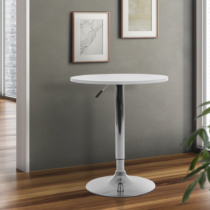 Metal Round Swivel Bar Table - White