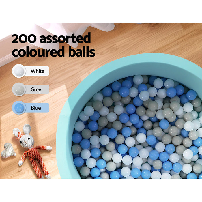 Kids Ocean Foam Ball Pit with Balls (90x30cm) - Blue