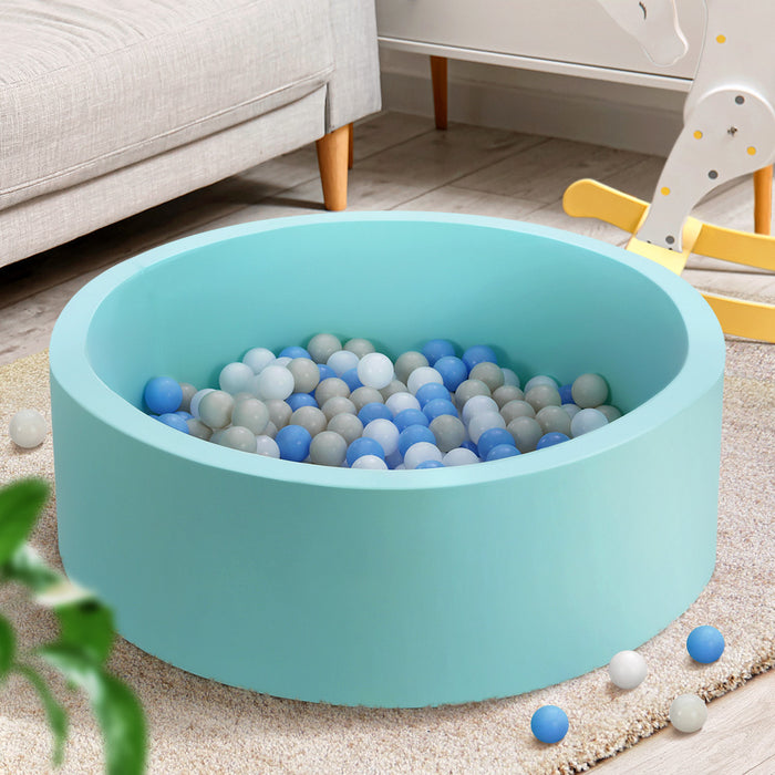 Kids Ocean Foam Ball Pit with Balls (90x30cm) - Blue