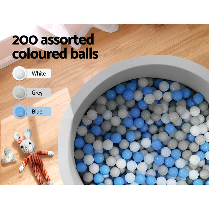 Kids Ocean Foam Ball Pit with Balls (90x30cm) - Grey