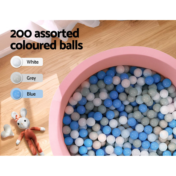 Kids Ocean Foam Ball Pit with Balls (90x30cm) - Pink