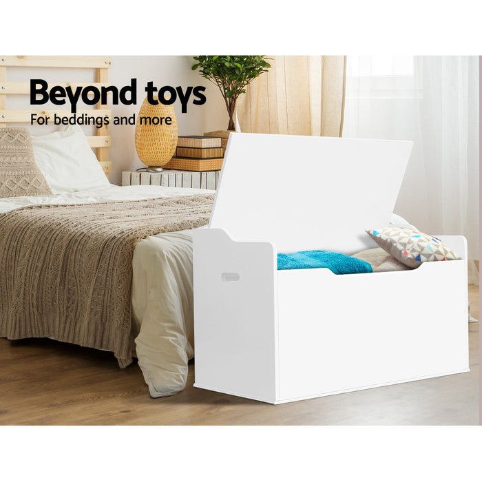 Toy Storage Chest with Bench - White