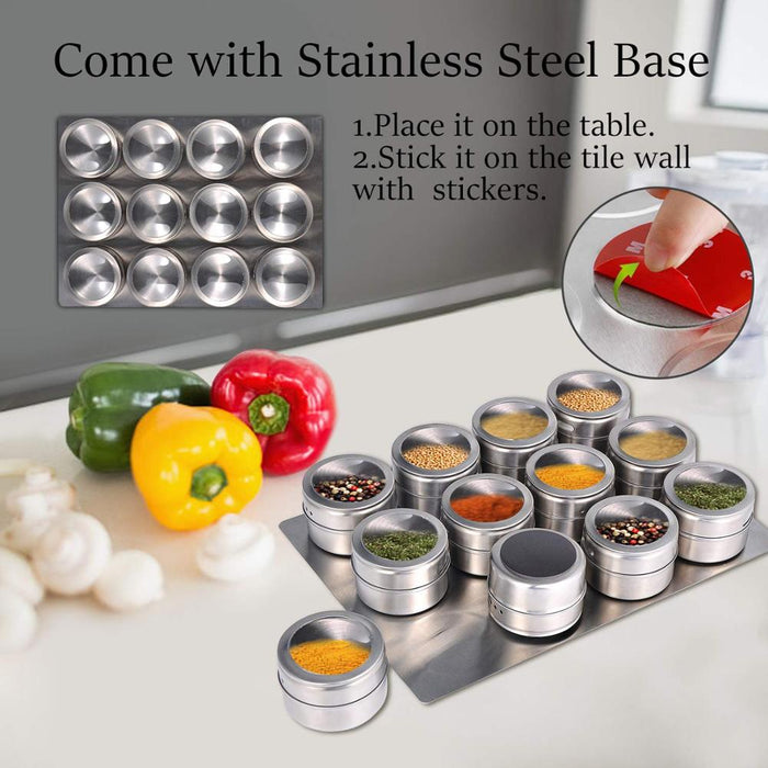 Magnetic Stainless Steel Spice Jars