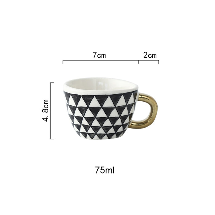 Hand Painted Geometric Ceramic Mugs