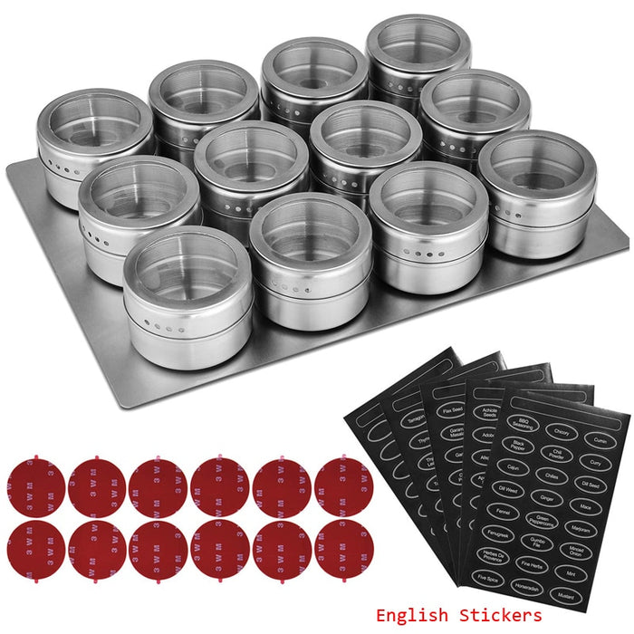 Magnetic Stainless Steel Spice Jars