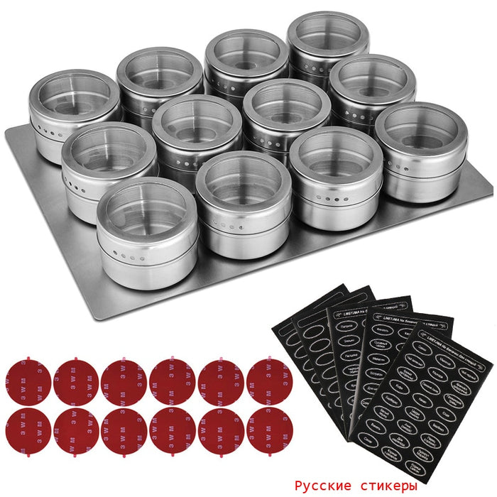 Magnetic Stainless Steel Spice Jars