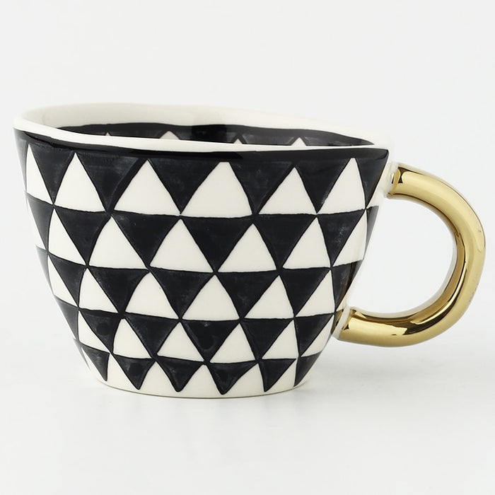 Hand Painted Geometric Ceramic Mugs