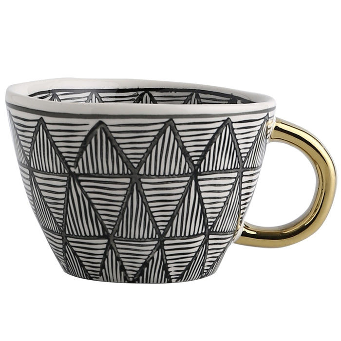 Hand Painted Geometric Ceramic Mugs