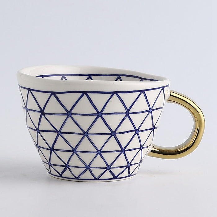 Hand Painted Geometric Ceramic Mugs