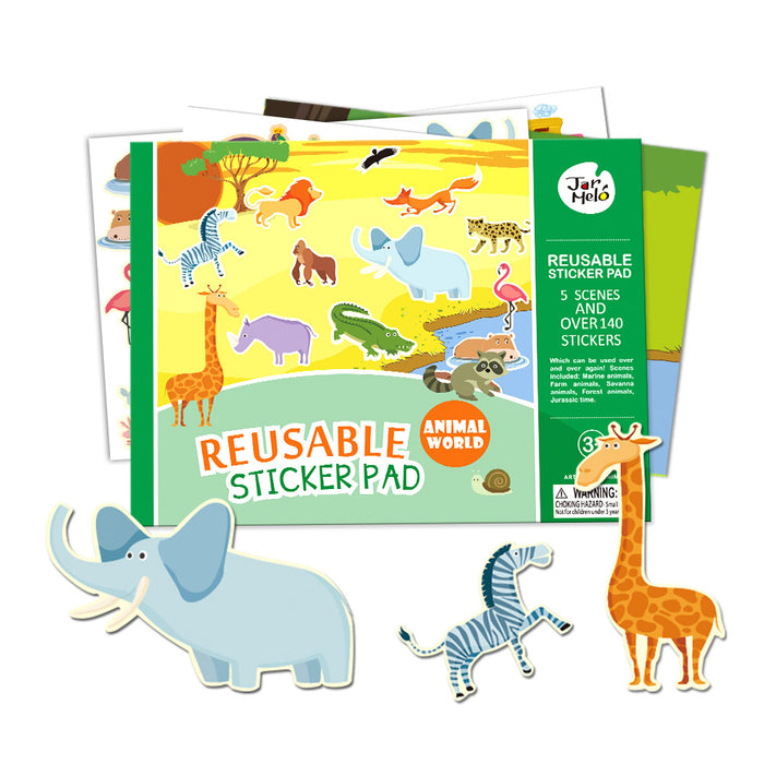 REUSABLE STICKER PAD SET - ANIMAL WORLD