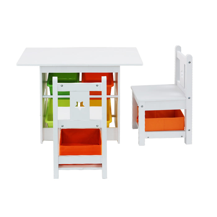 3pc Kids Table & Chairs Set with Storage