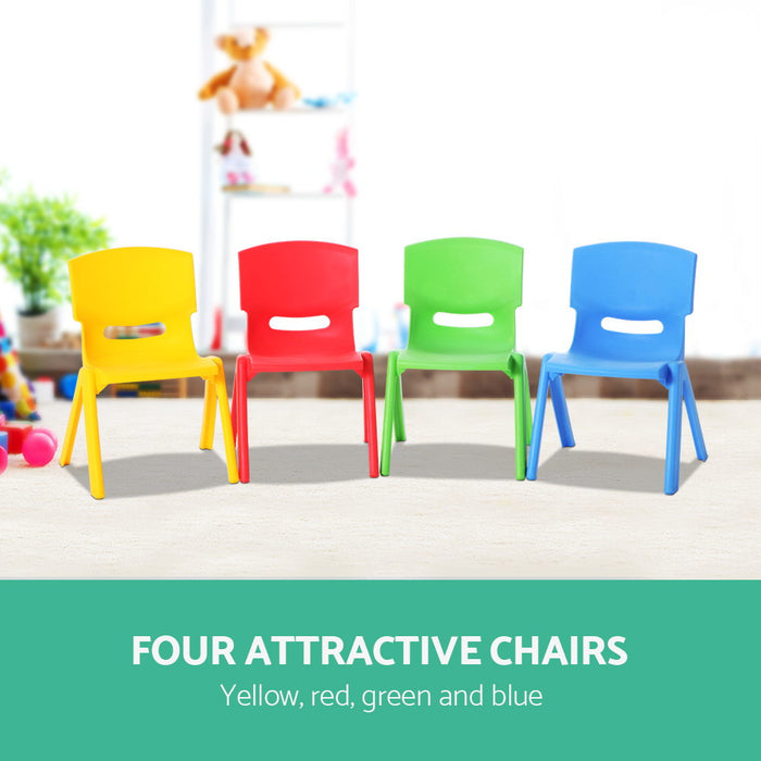 Set of 4 Coloured Kids Play Chairs