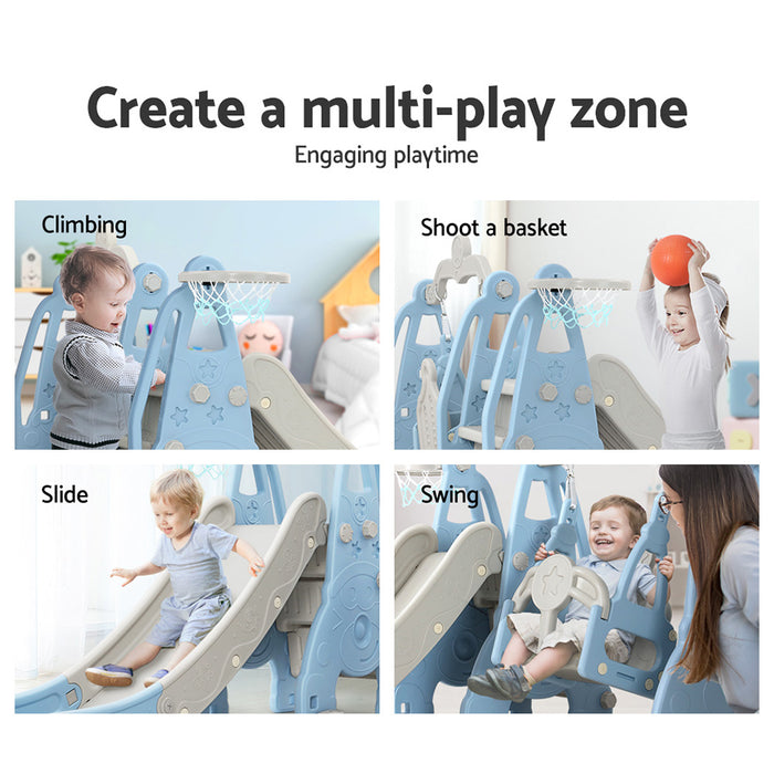 Outdoor/Indoor Kids 3-in-1 Playground - Blue