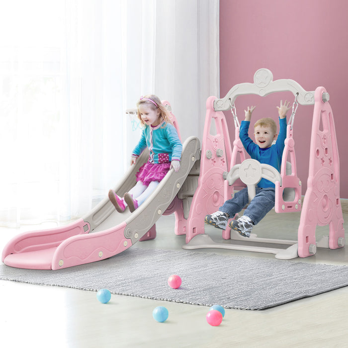Outdoor/Indoor Kids 3-in-1 Playground - Pink