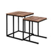 Artiss Coffee Table Nesting Side Tables Wooden Rustic Vintage Metal Frame