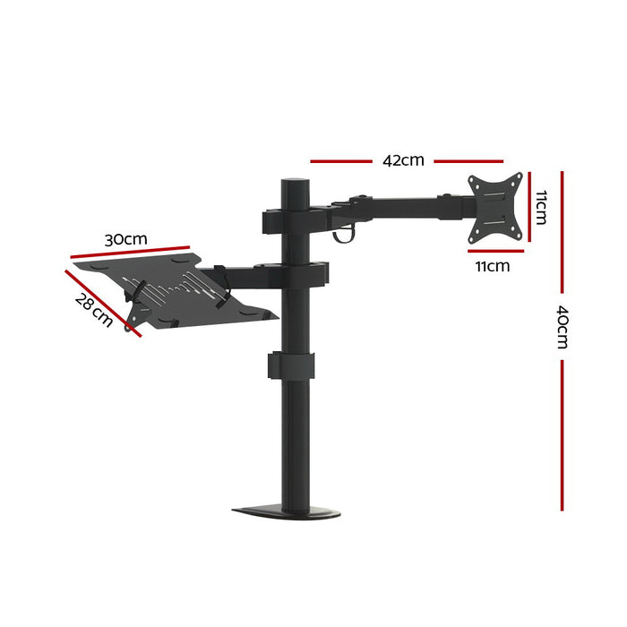 Monitor Arm Stand with Laptop Tray