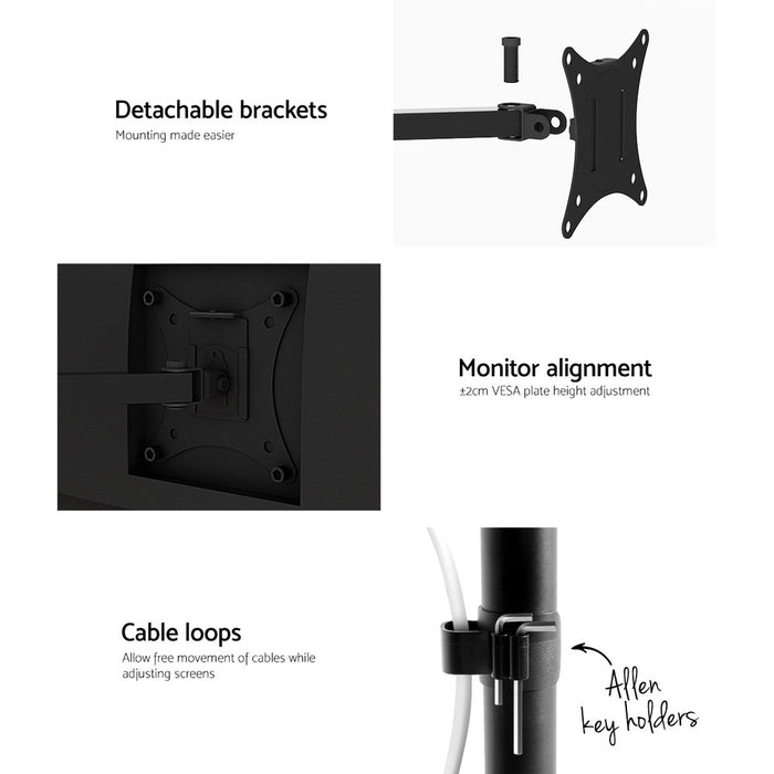 Monitor Arm Stand with Laptop Tray