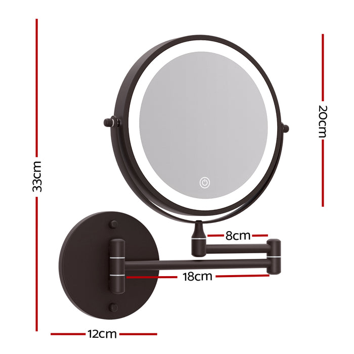 Extendable 10X Magnifying Makeup Mirror - Brown