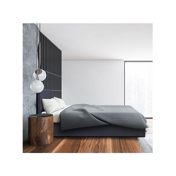Milano Luxury King Gas Lift Bed Frame Base and Headboard - Charcoal
