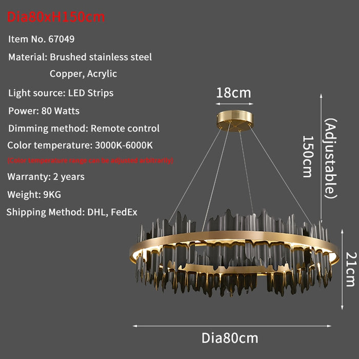 Modern Creative Circle LED Chandelier With Remote Control