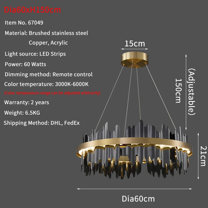 Modern Creative Circle LED Chandelier With Remote Control