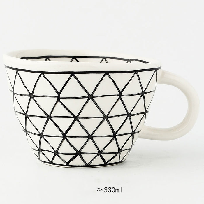 Hand Painted Geometric Ceramic Mugs