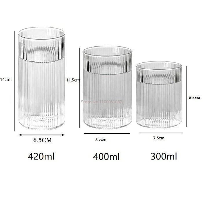 1/3/6pc Japanese Striped Heat-Resistant Glass