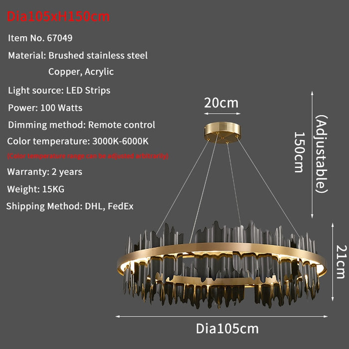 Modern Creative Circle LED Chandelier With Remote Control