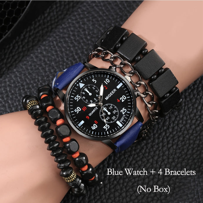 Men's Watch & Bracelet Set