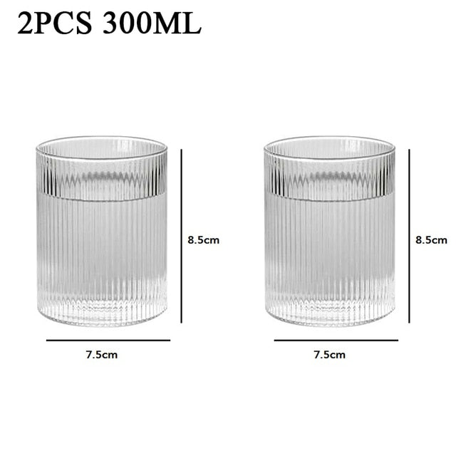 1/3/6pc Japanese Striped Heat-Resistant Glass