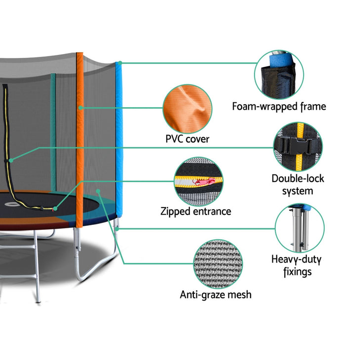 8FT Round Enclosed Trampoline