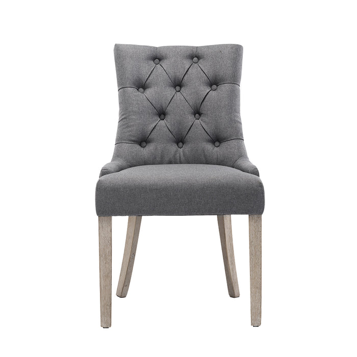 Set of 2 French Provincial Dining Chair - Grey