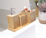 Bamboo Bathroom Accessories Set | Soap Dispenser, Toothbrush Holder, Storage Box & Tray