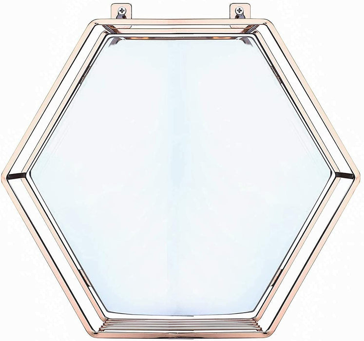 Hexagon Hanging Mirror - Rose Gold