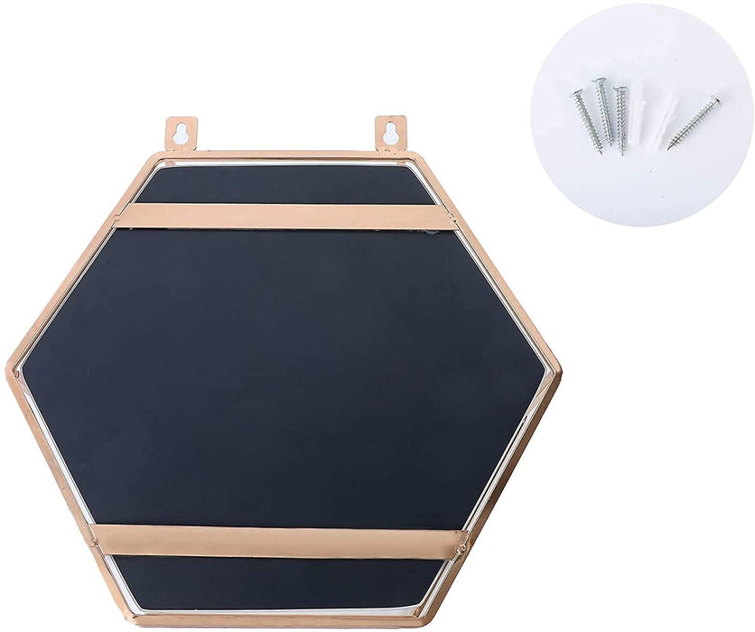 Hexagon Hanging Mirror - Rose Gold