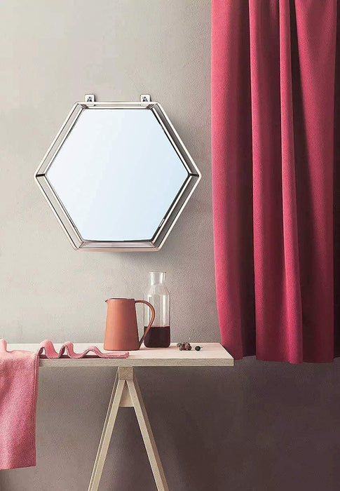 Hexagon Hanging Mirror - Rose Gold