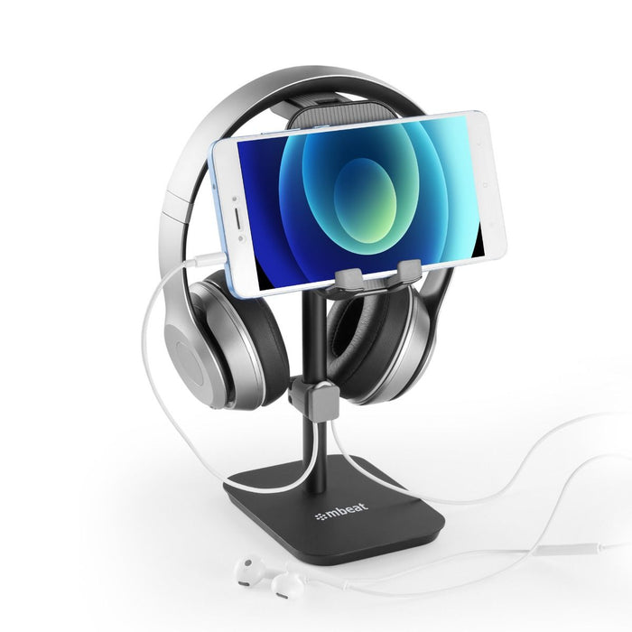 mbeat Stage S3 2-in-1 Headphone and Tiltable Phone Holder Stand