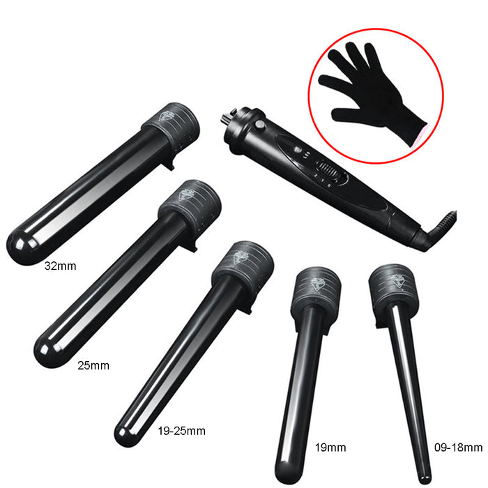 5 in 1 Ceramic Hair Curling Wand Set